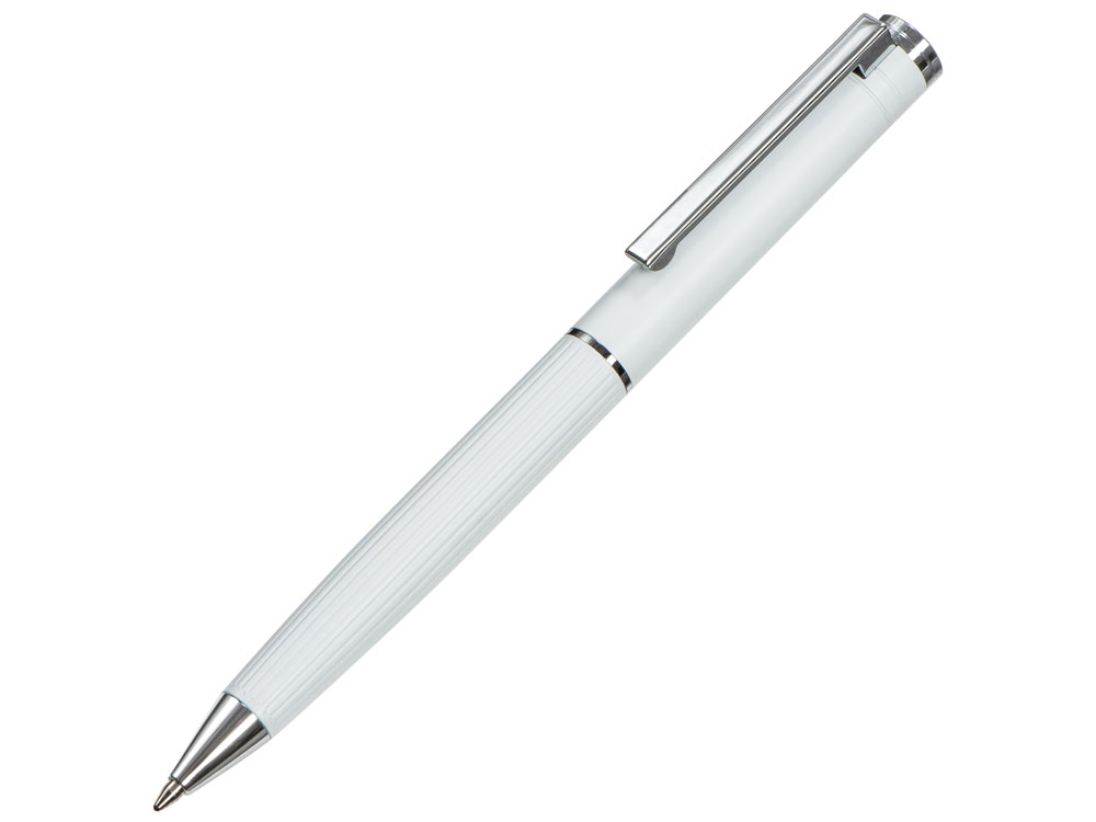 Шариковая металлическая ручка с анодированным слоем Monarch, белая-0
