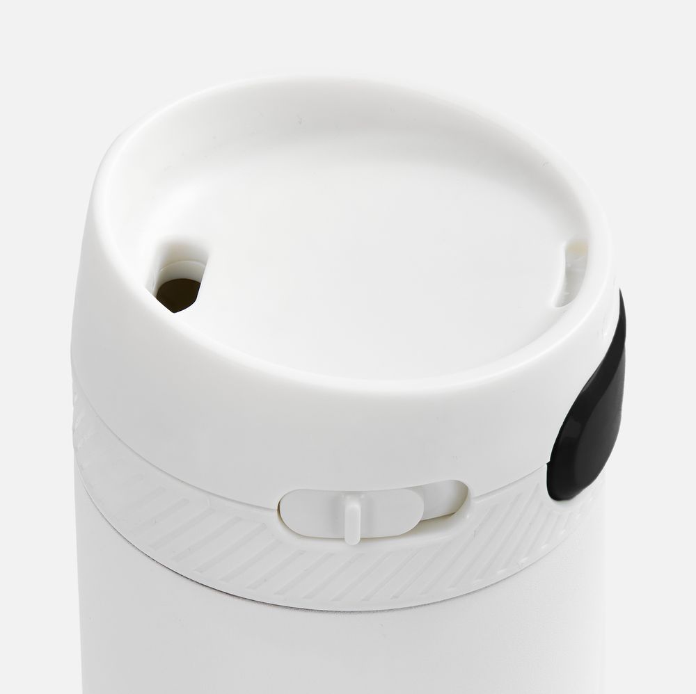 Термостакан X1 с цветной кнопкой, белый с черным-2