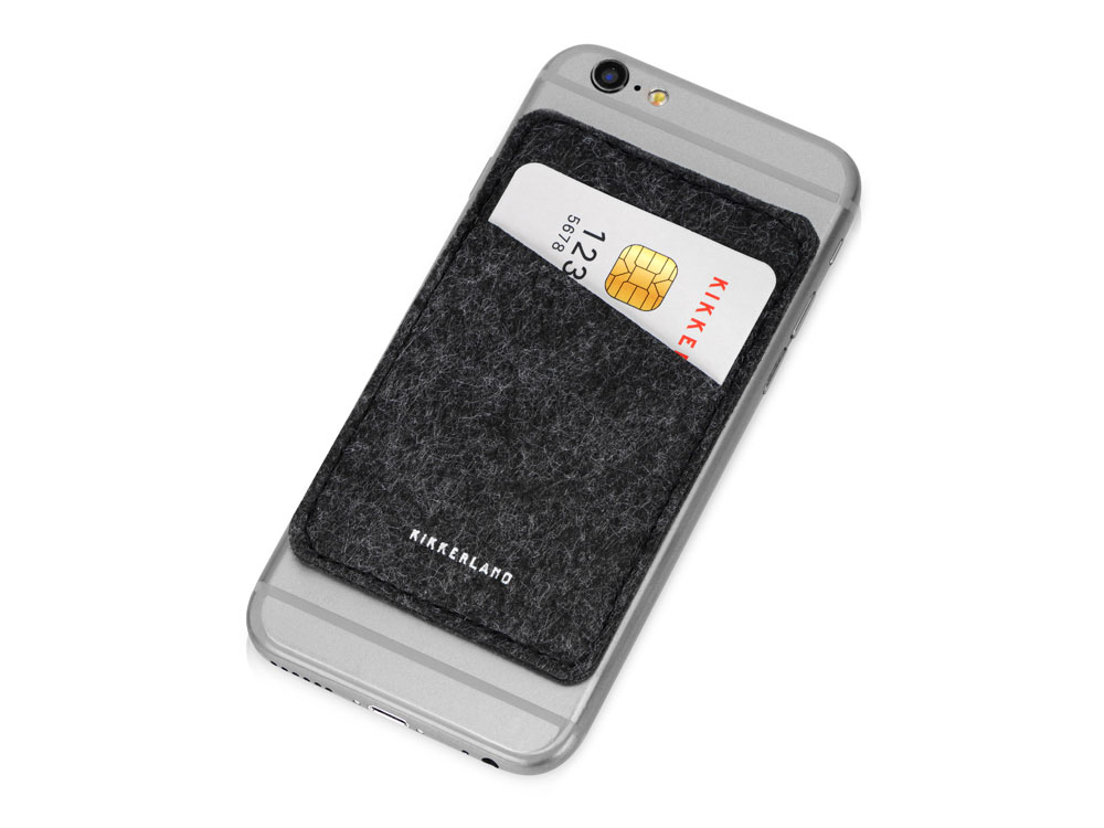 Картхолдер с креплением на телефон Slot, темно-серый-0