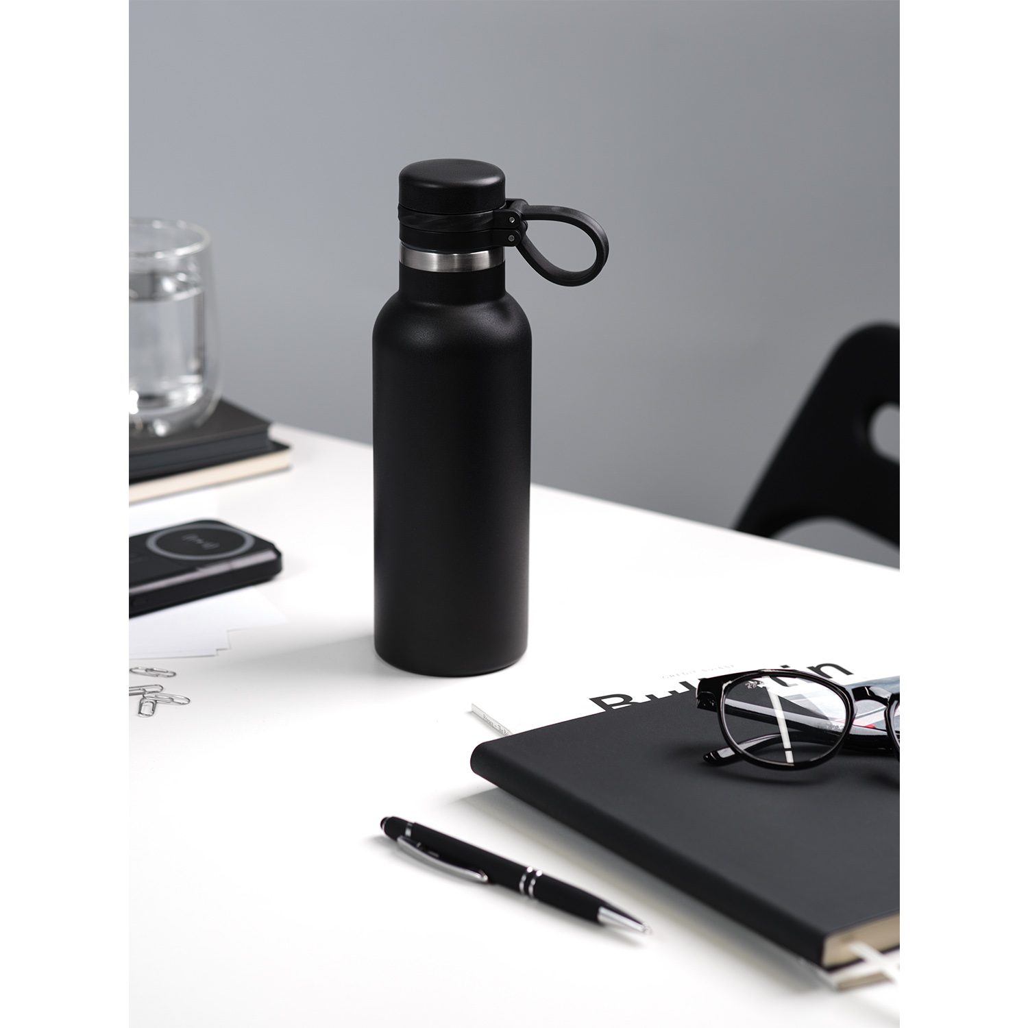 Термобутылка вакуумная герметичная Modena, черная-10