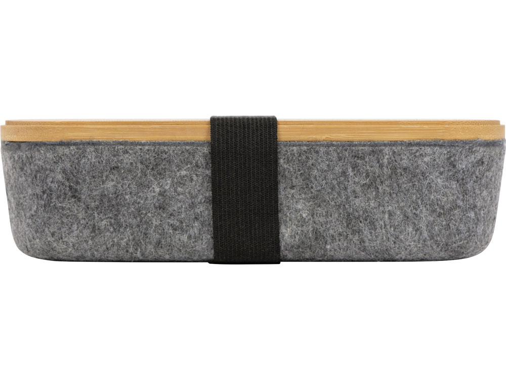 Пенал с линейкой и подставкой для телефона из бамбука Haruki, серый-2