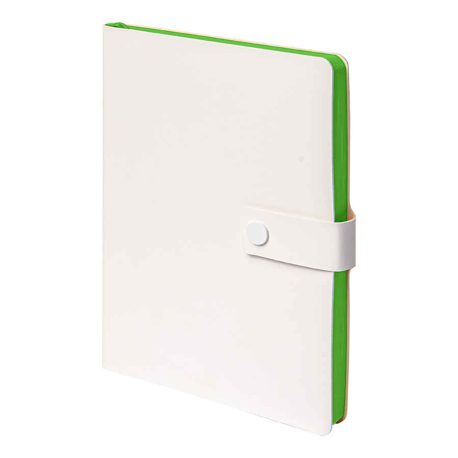 Ежедневник недатированный Stellar, А5, белый, кремовый блок  в линейку, с зеленым обрезом, белый, зеленый-0