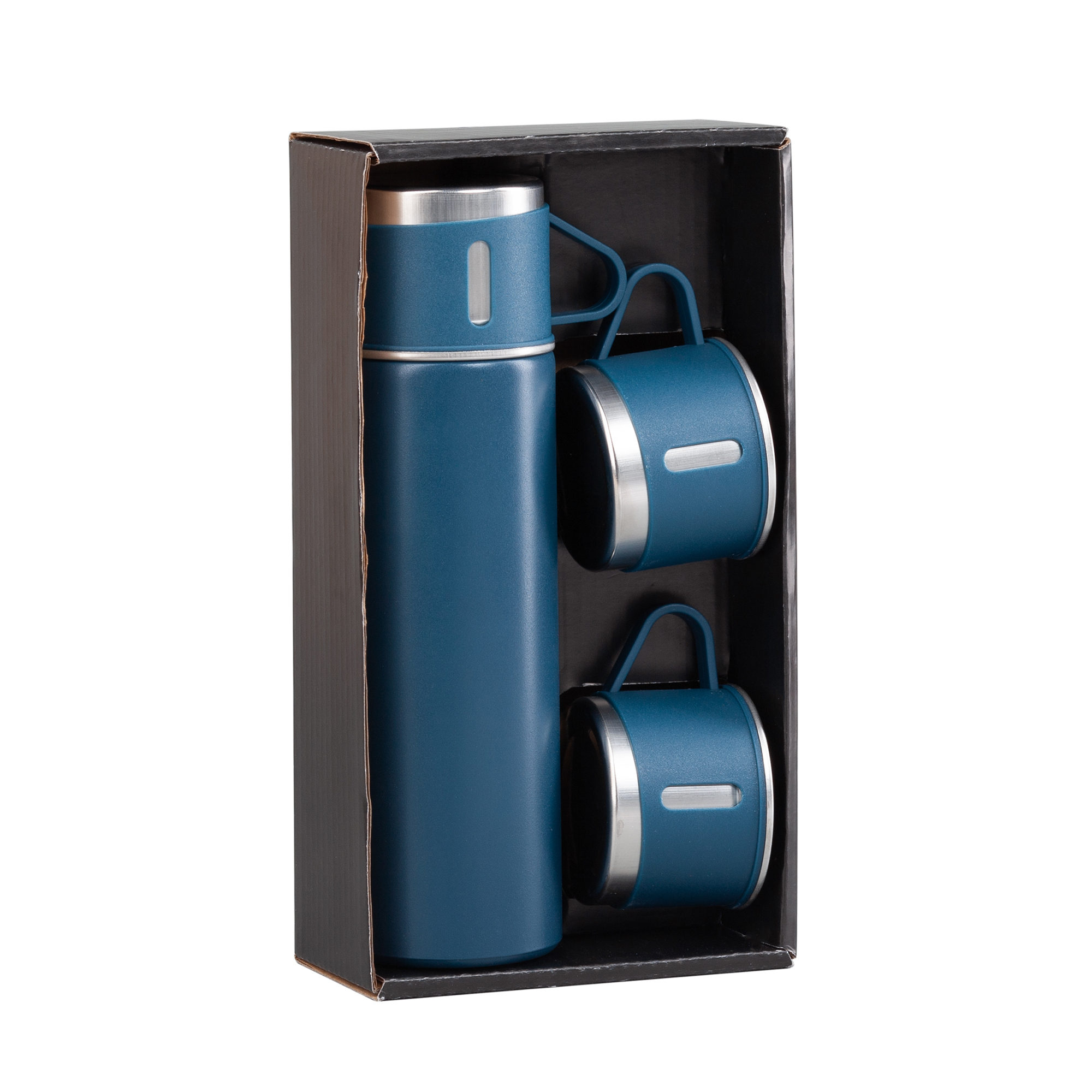 Набор подарочный "Алтай": термос, 3 кружки, покрытие пудра-1