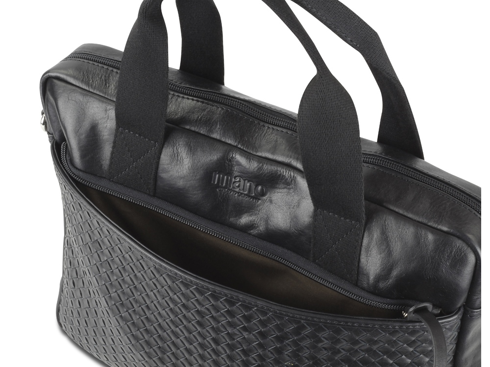Сумка Mano Don Luca, натуральная кожа в черном цвете, 37 х 27 х 6 см-3