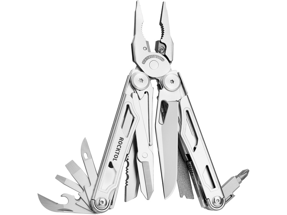 Мультитул Rocktol 29 в 1 со сменными резцами и пилой, нержавеющая сталь, нейлоновый чехол-0