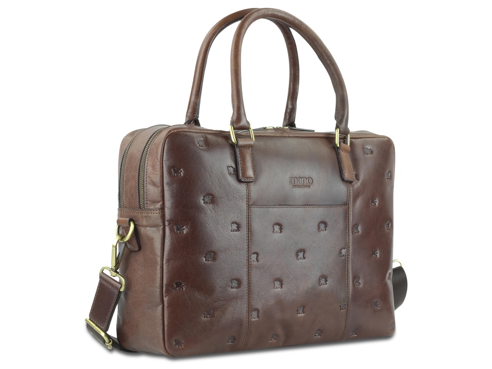 Сумка Mano Don Leon, натуральная кожа в коричневом цвете, 42 х 30 х 11,5 см-2
