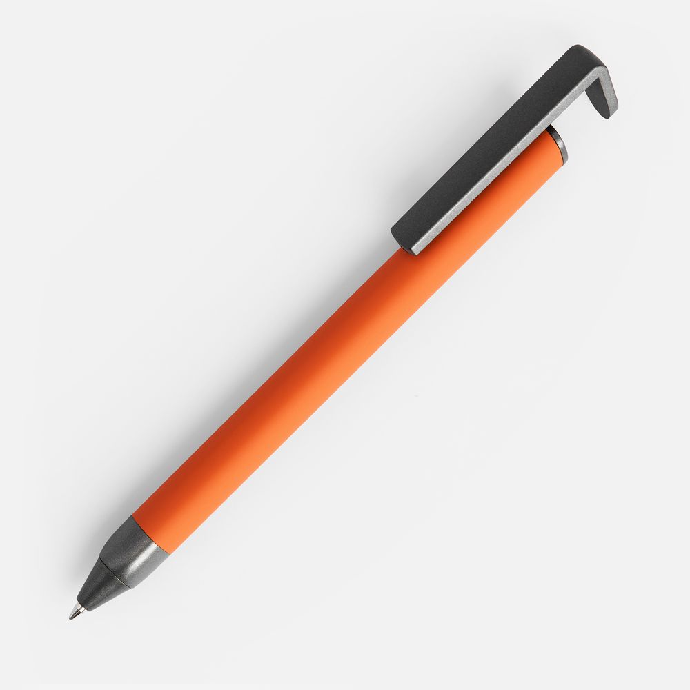Ручка шариковая Standic с подставкой для телефона, оранжевая-0