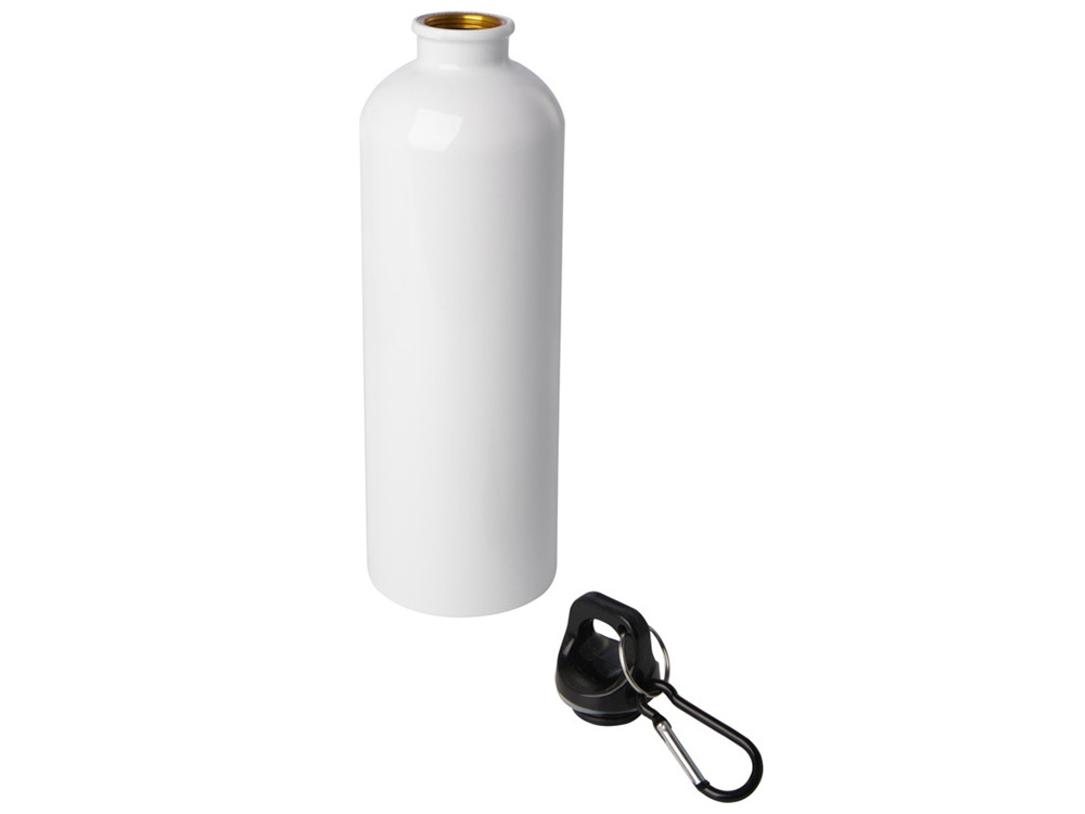 Одностенная бутылка для воды с карабином Oregon, изготовленная из нержавеющей стали, сертифицированной по стандарту RCS, объемом 750 мл - Белый-2