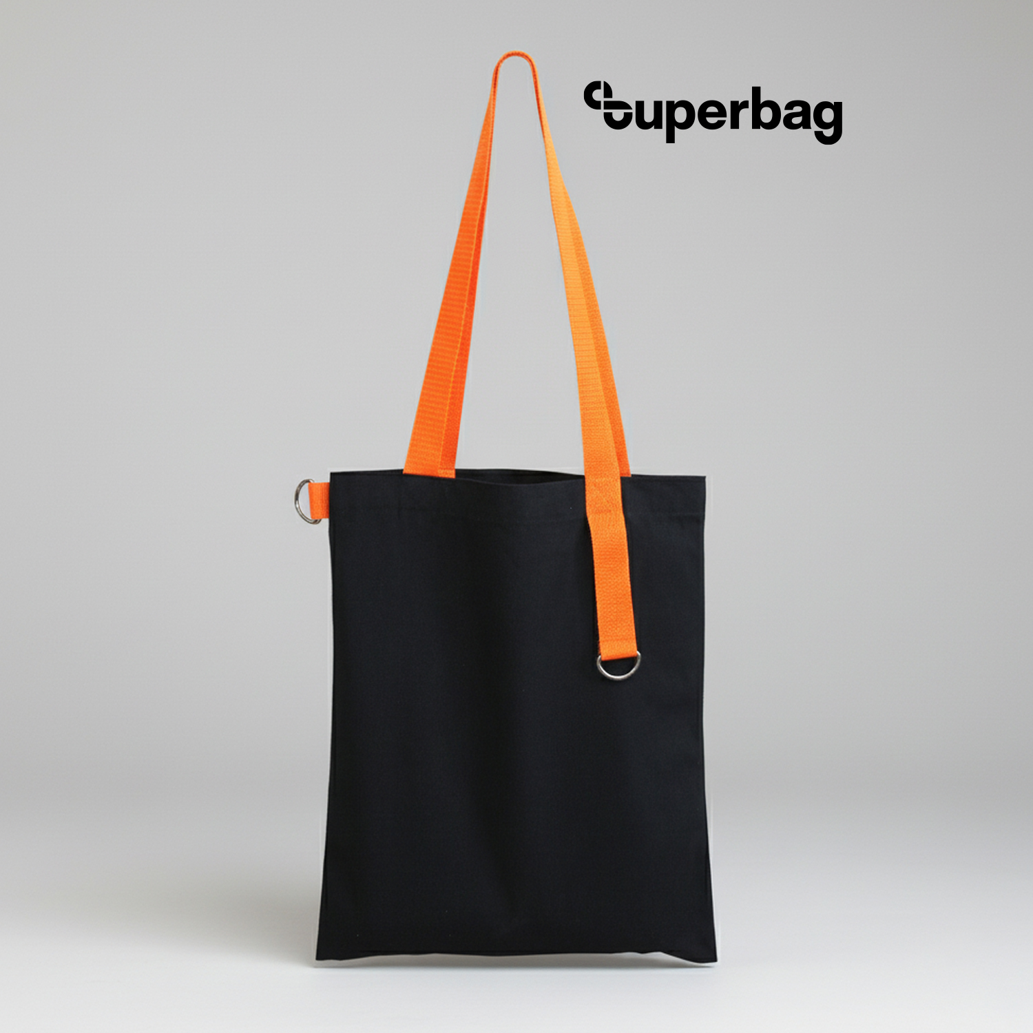 Шоппер Superbag black (чёрный с оранжевым)-0