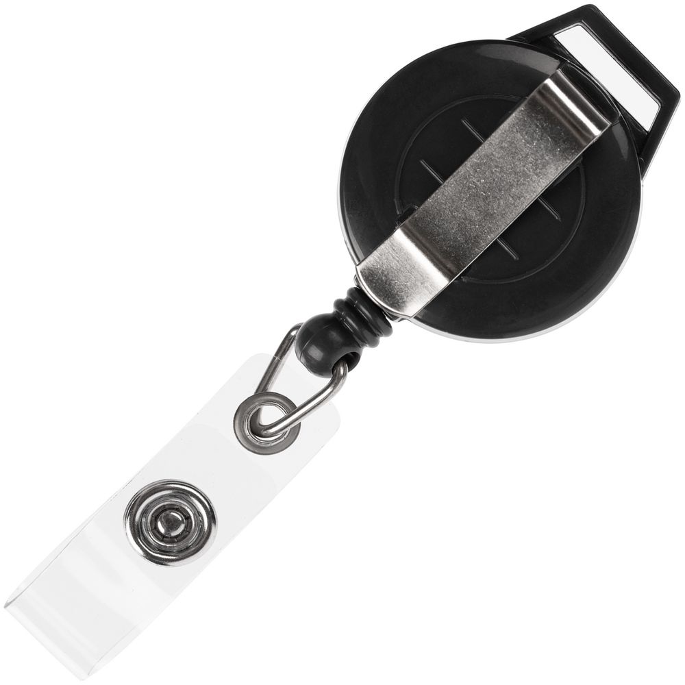 Ретрактор Attach New с ушком под ленту, черный-1