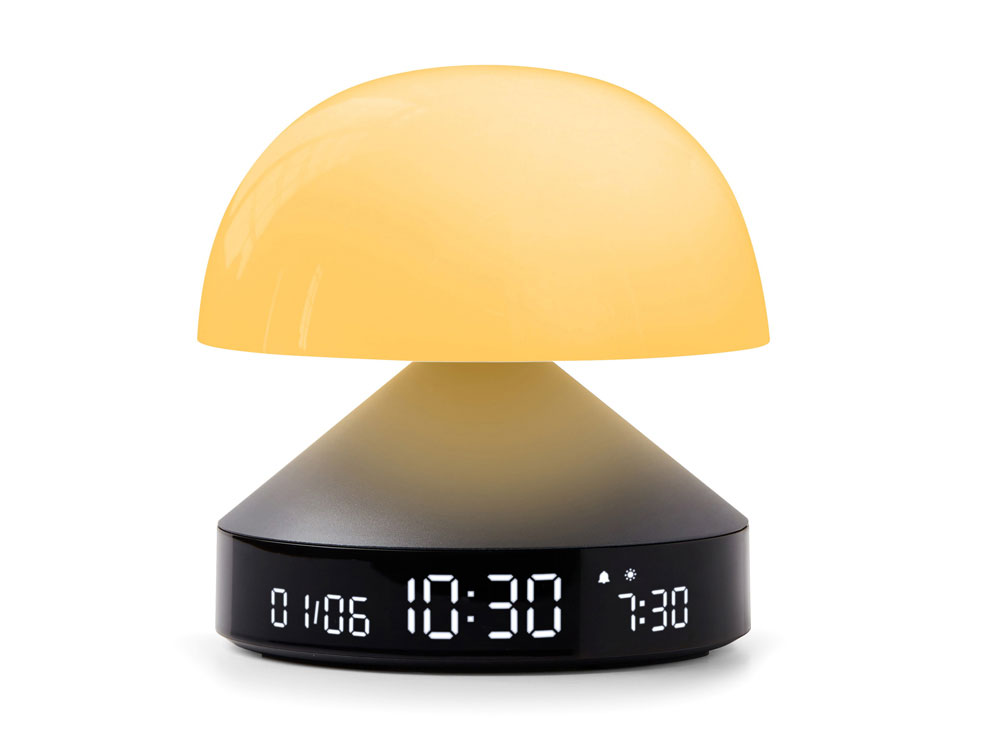 Светильник с часами и световым будильником Mina Sunrise, темно-серый-7