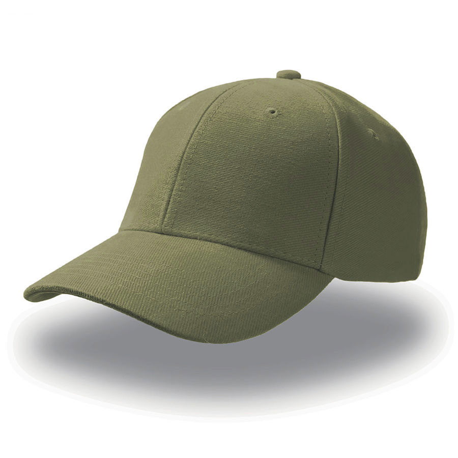 Бейсболка PILOT, 6 клиньев, металлическая застежка, оливковый-0