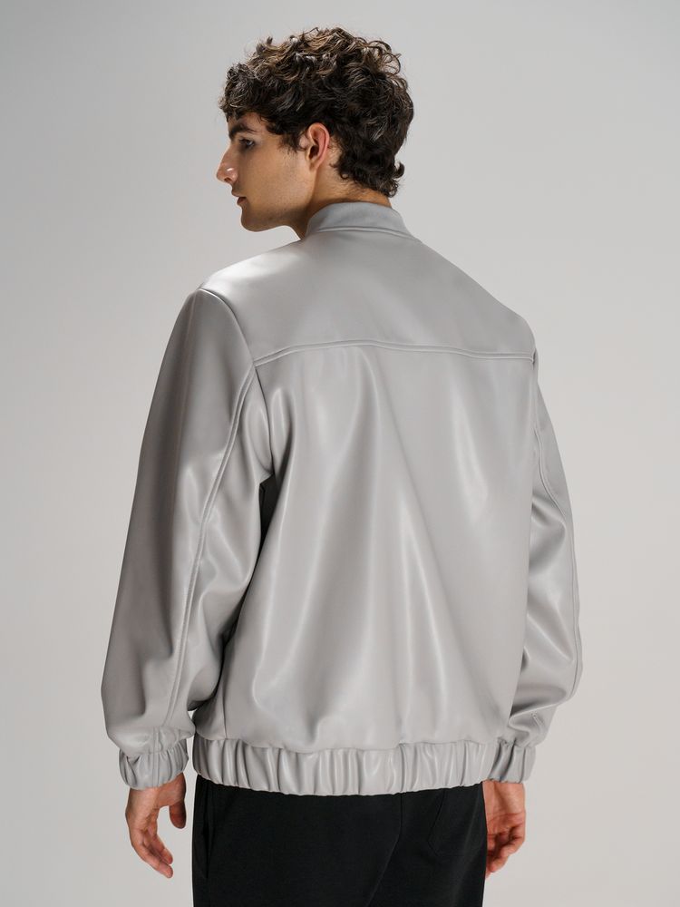 Бомбер из искусственной кожи Univer, серый-7