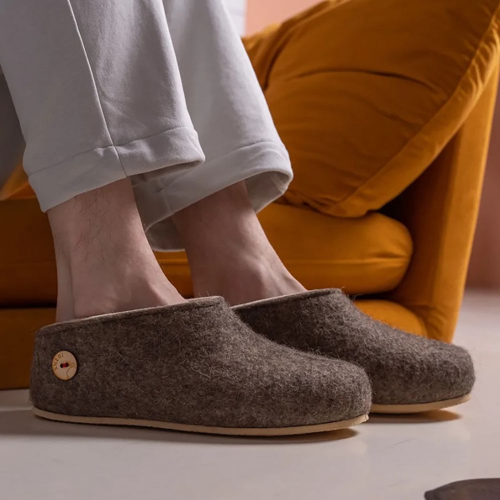 Домашние валенки Cant, серо-коричневые (натуральные)-3