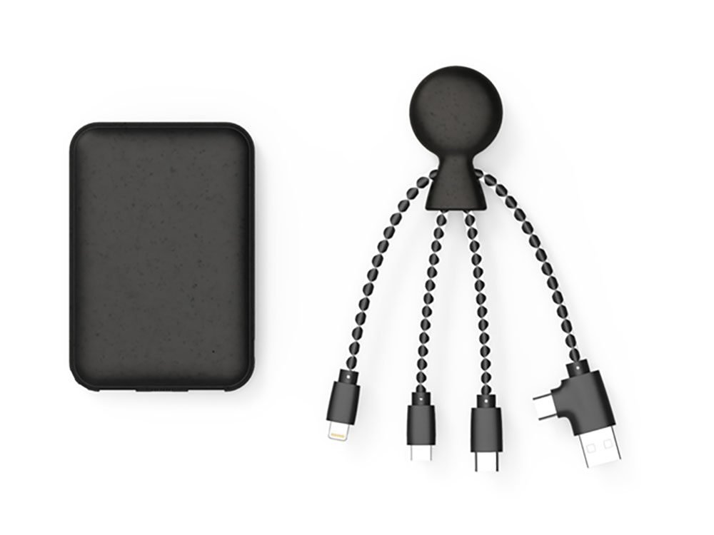 Портативное зарядное устройство BioPack c кабелем Mr. Bio, 5000 mAh, черный-0