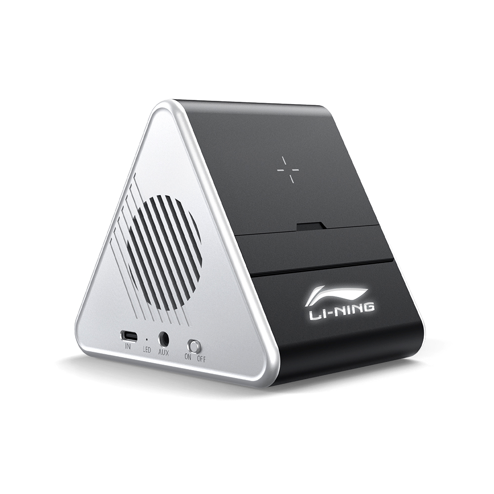 Колонка Dorn с беспроводной зарядкой и подсветкой гравировки, Черный-2