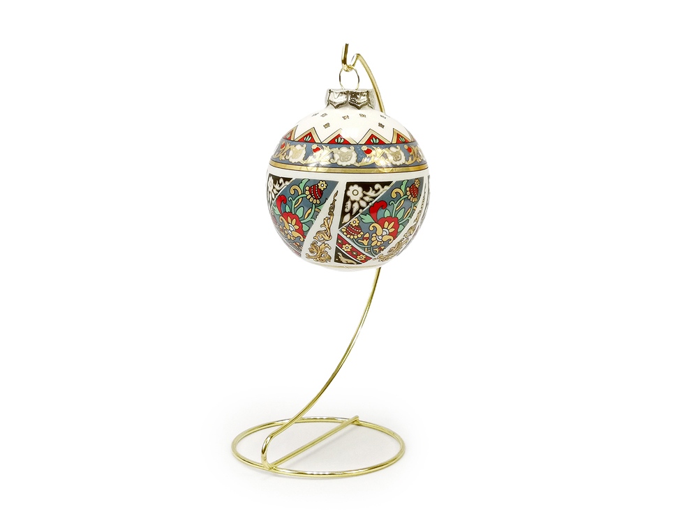 Шар Новогодний d8 см стиль Пэчворк Новогодняя сказка-0