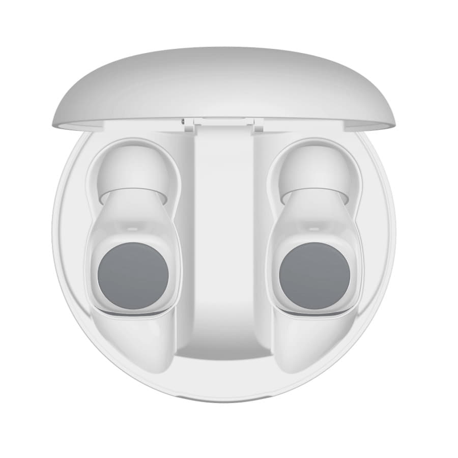 Наушники беспроводные GEOZON SPACE, с зарядным боксом, покрытие soft touch, белые, белый-1