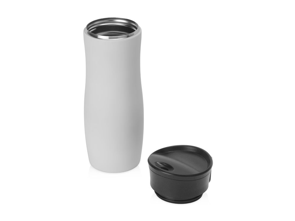 Вакуумная термокружка с кнопкой Streamline, Waterline, soft-touch, серый-2