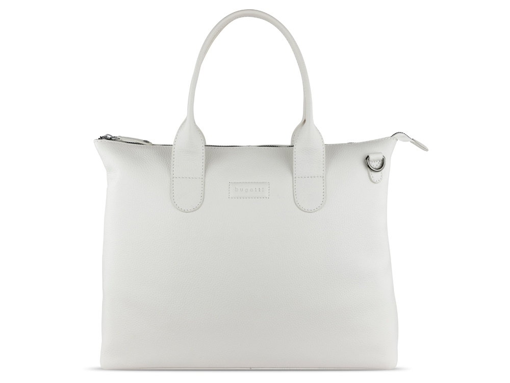 Сумка-шоппер BUGATTI Elsa, белая, воловья кожа/полиэстер, 46х11х31,5 см-1