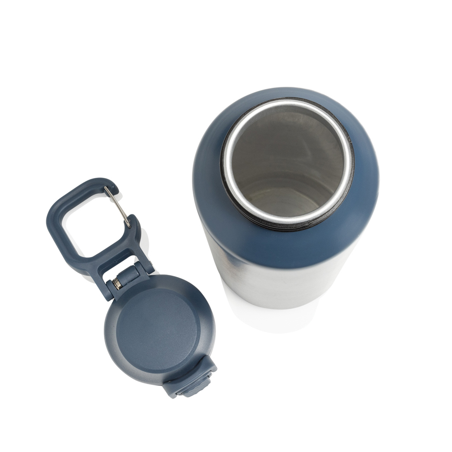 Спортивная бутылка Via из переработанной стали RCS с карабином, 600 мл-8