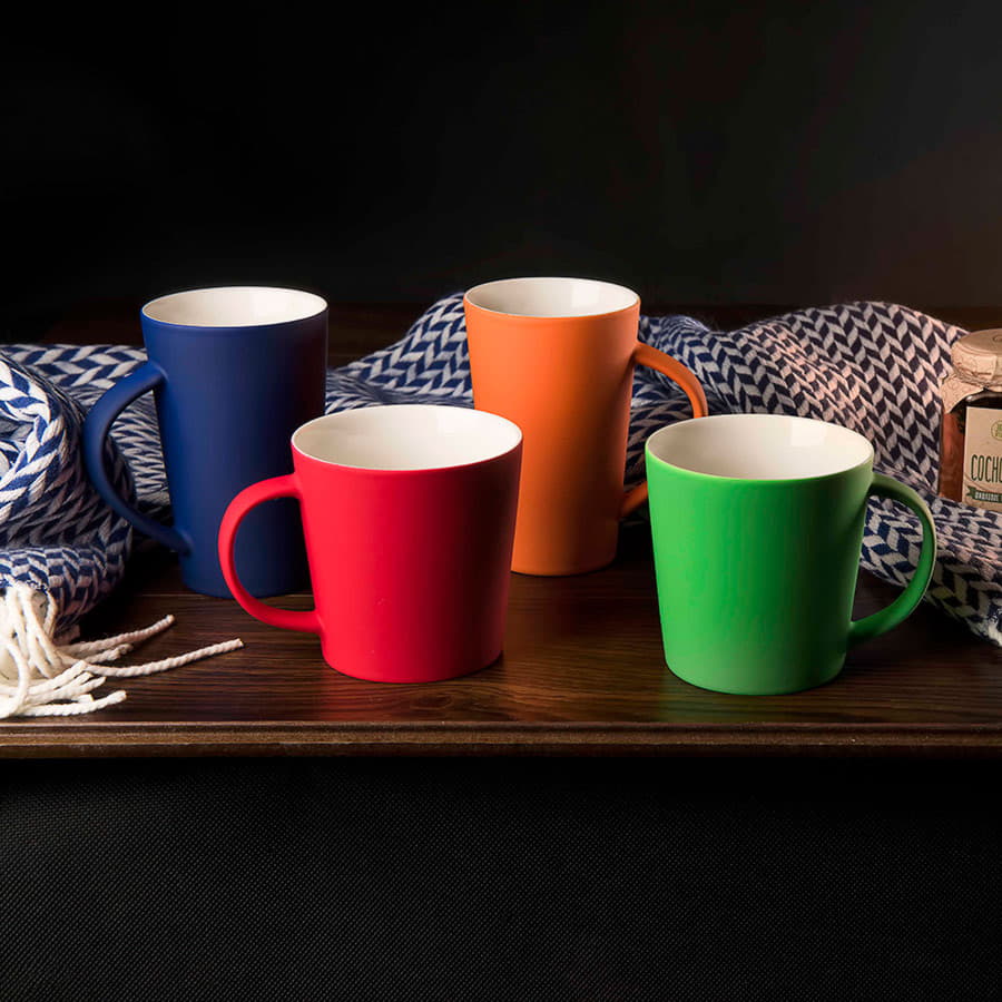 Кружка "Bali" с прорезиненным покрытием, темно-синий-1