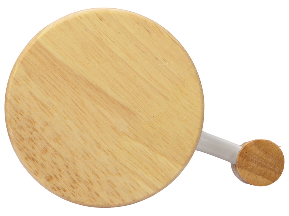 Кружка с ручкой и крышкой из каучукового дерева Jeny, белый-5