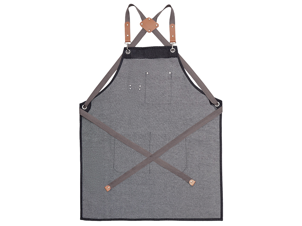 Джинсовый фартук с карманами Fry, черный-3