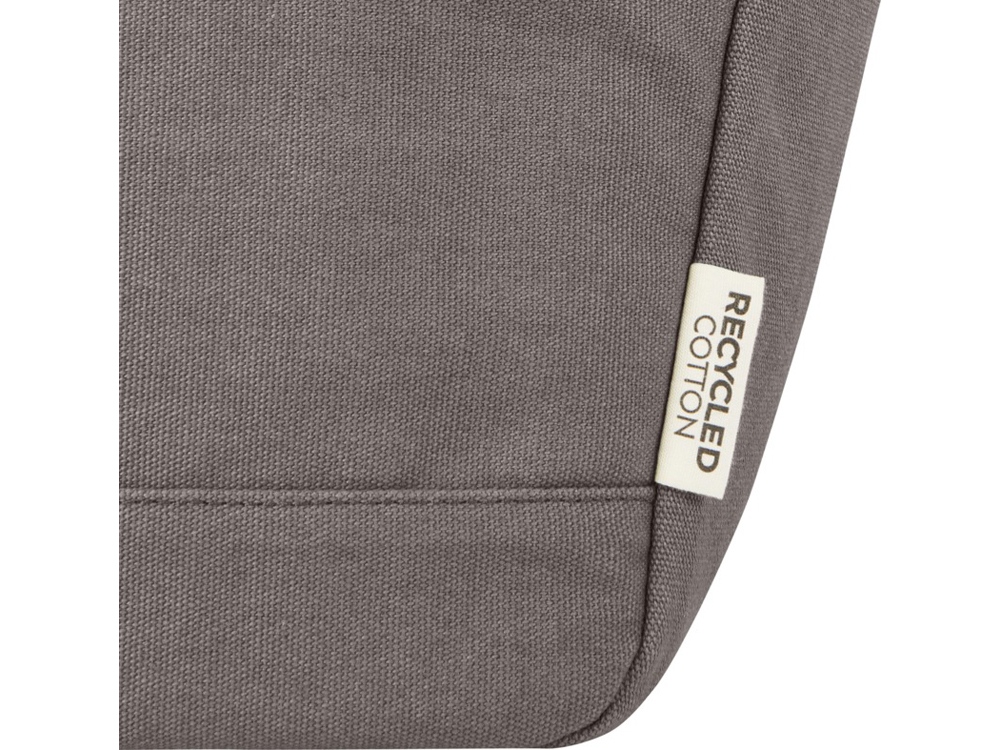 Пищевая сумка-холодильник Joey из брезента, переработанного по стандарту GRS, объемом 6 л на 9 банок, серый-5