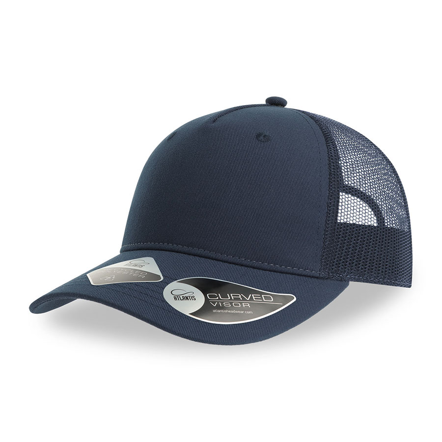 Бейсболка ZION, 5 клиньев, пластиковая застежка, темно-синий-0