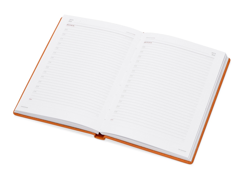 Ежедневник недатированный А5 Velvet, оранжевый флуор-1