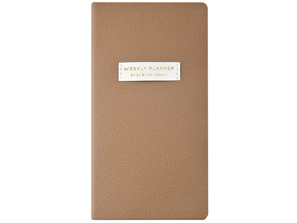 Еженедельник недатированный А6 Total beige с нашивкой, бежевый-1