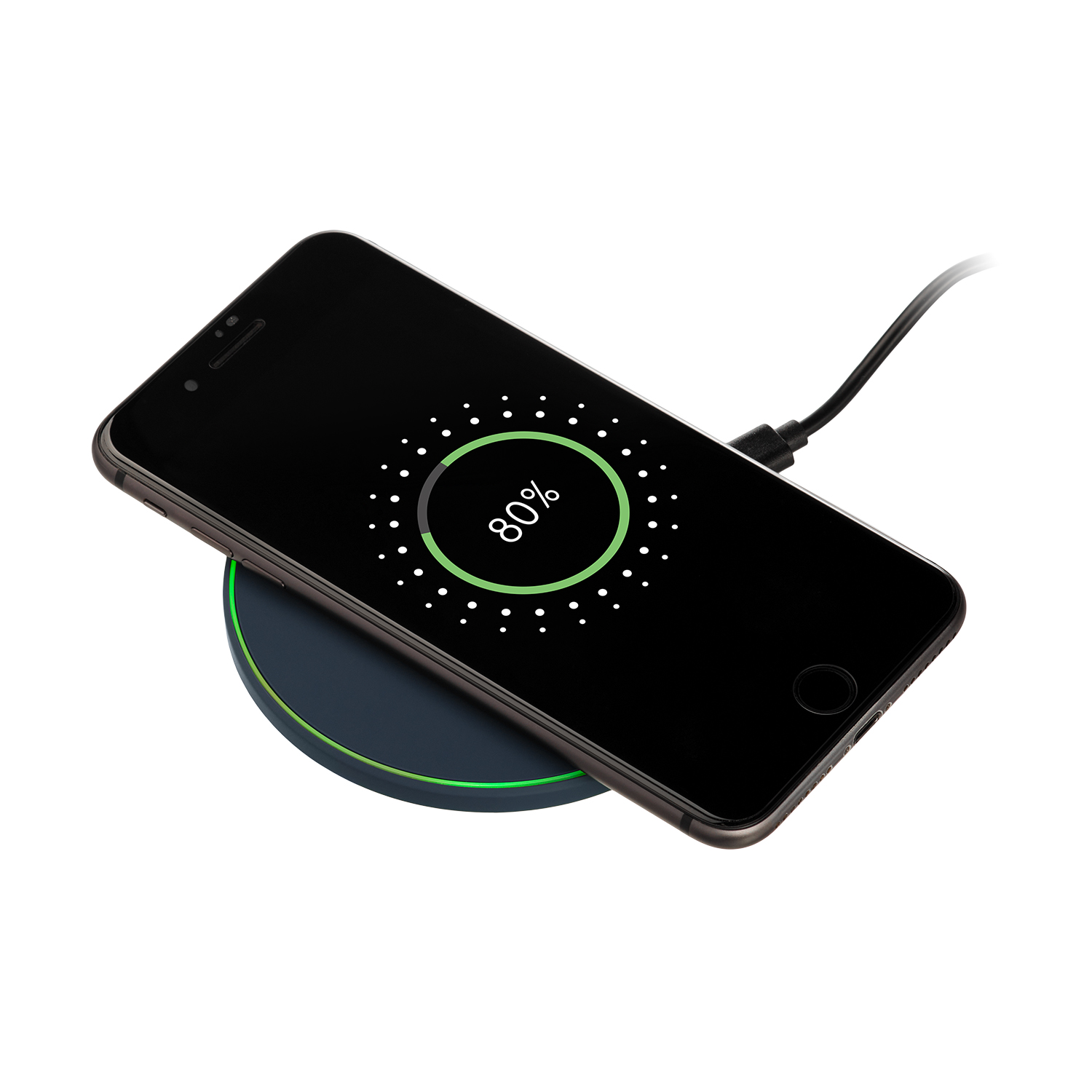 Беспроводное зарядное устройство с подсветкой 15W Auris, синее-4