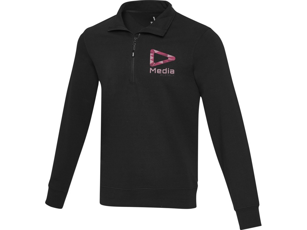 Tin унисекс-свитер с молнией из переработанных материалов Aware™ - сплошной черный-3