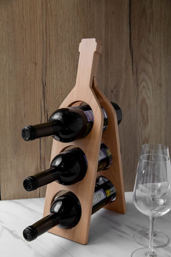 Подставка под винные бутылки (бутылка), 13*46,5*2,5см, бук, светло-коричневый-1