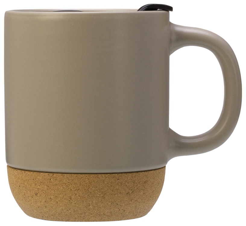 Кружка Denpasar с пробковым дном и крышкой, цветная с двух сторон, бежевый-4