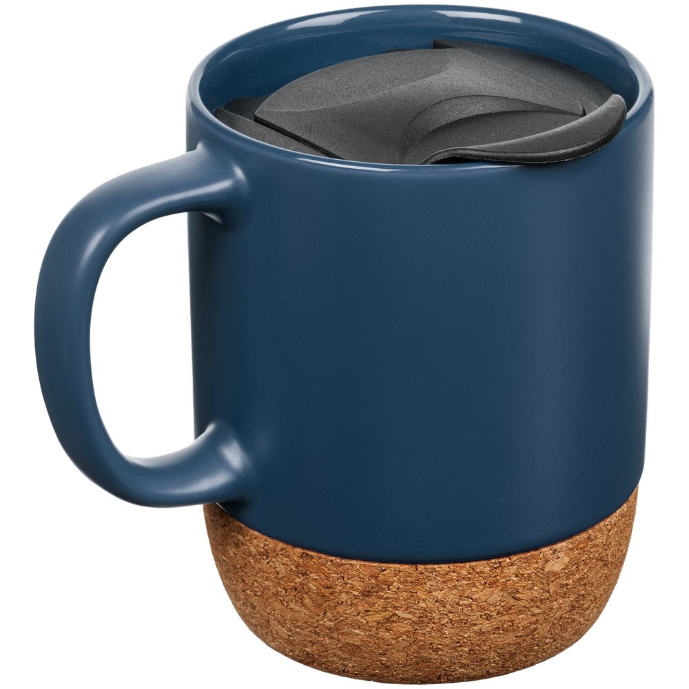 Кружка с пробковой подставкой Corky Walk, синяя-2