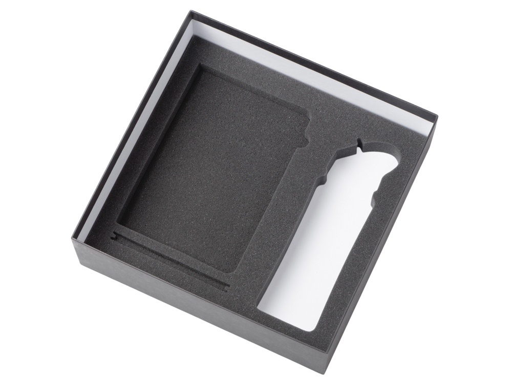 Подарочный набор c блокнотом C2, ручкой и бутылкой, серый-2