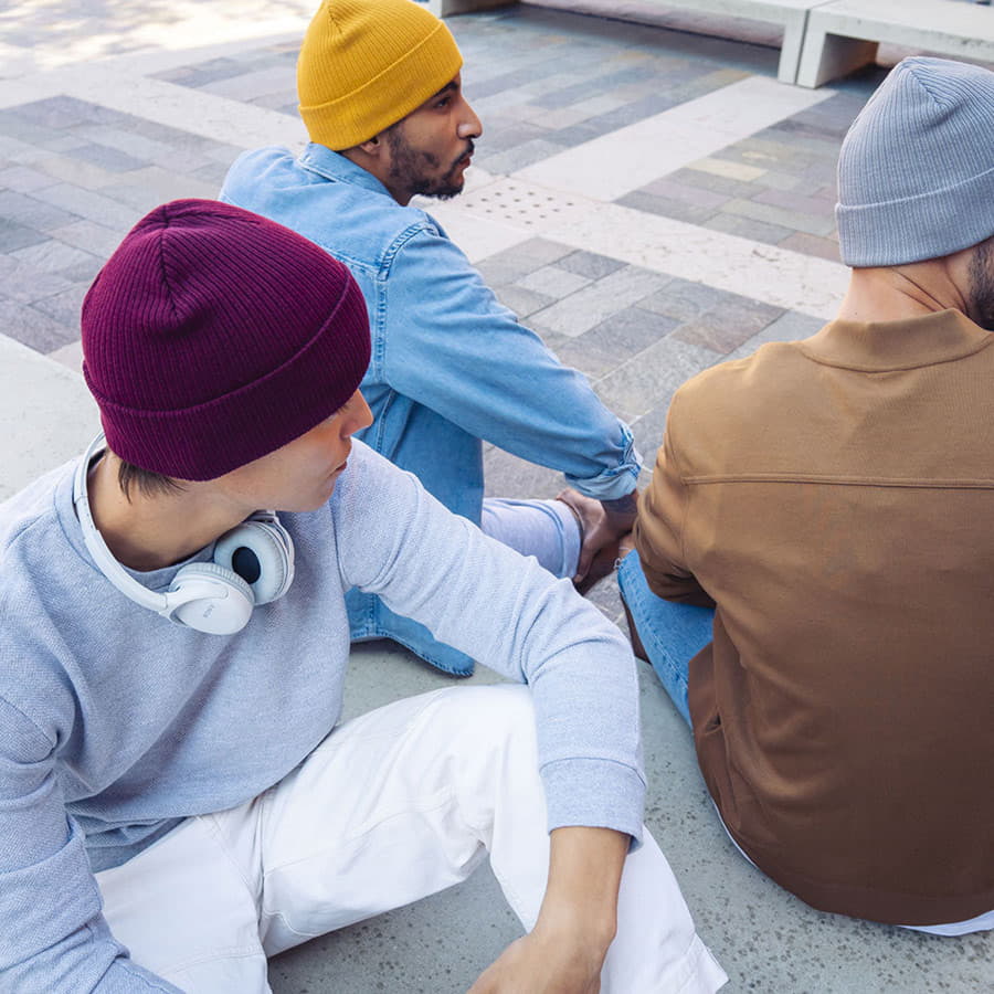 Шапка с отворотом NELSON из органического хлопка, голубой-3