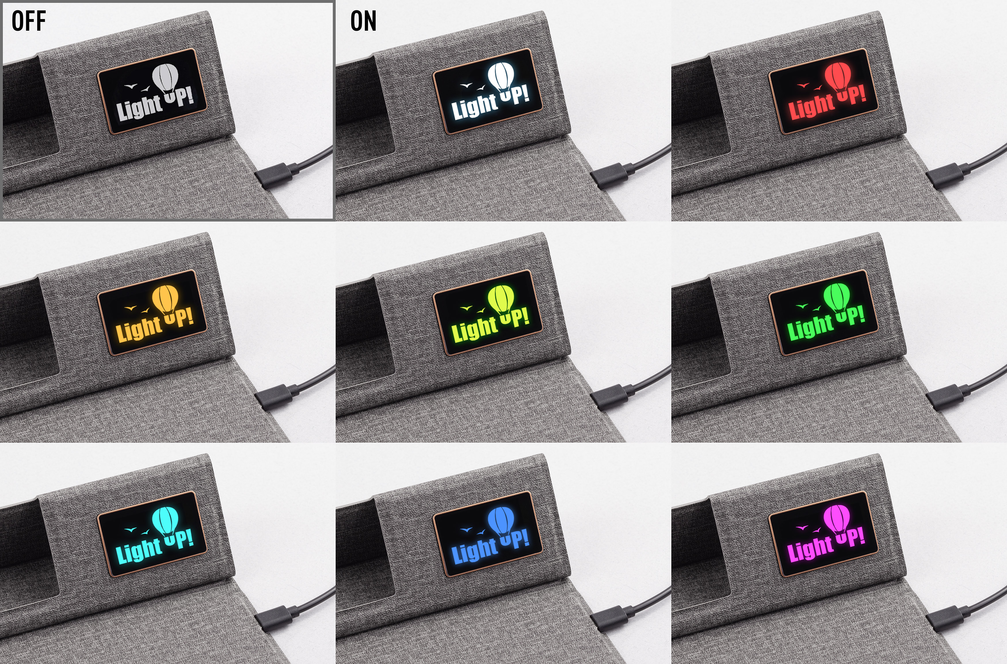 Настольная складная подставка "Cool Mat" с беспроводным (15W) ЗУ, сенсорной подсветкой логотипа, функцией MagSafe и ковриком для мыши-1