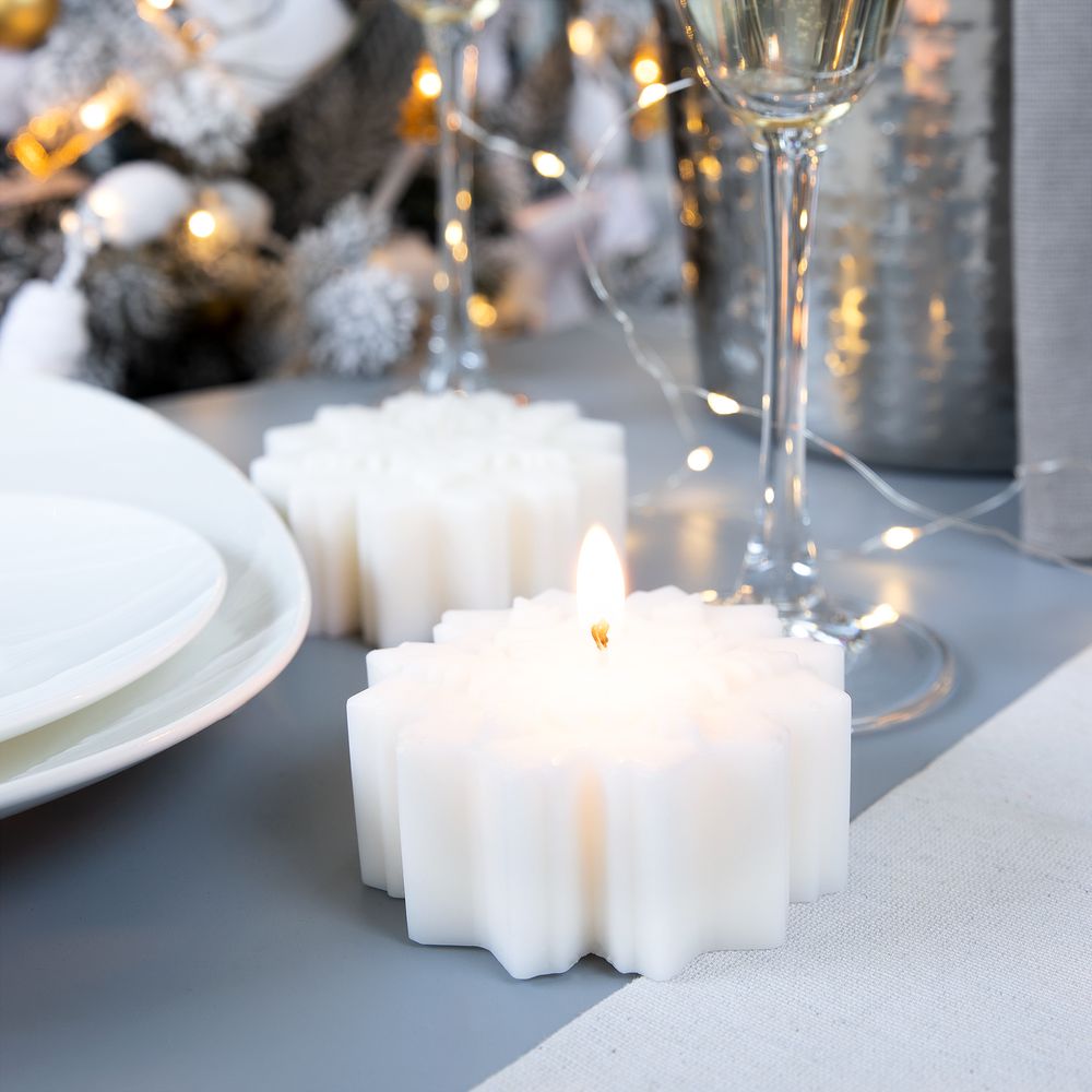 Свеча Snowflame 2, белая, 8 см-0