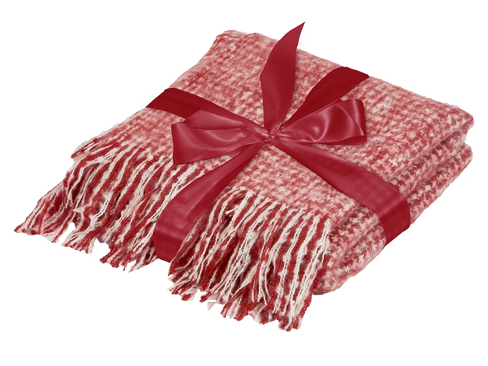 Акриловый плед Harp 130x180 см, белый/бордо-0