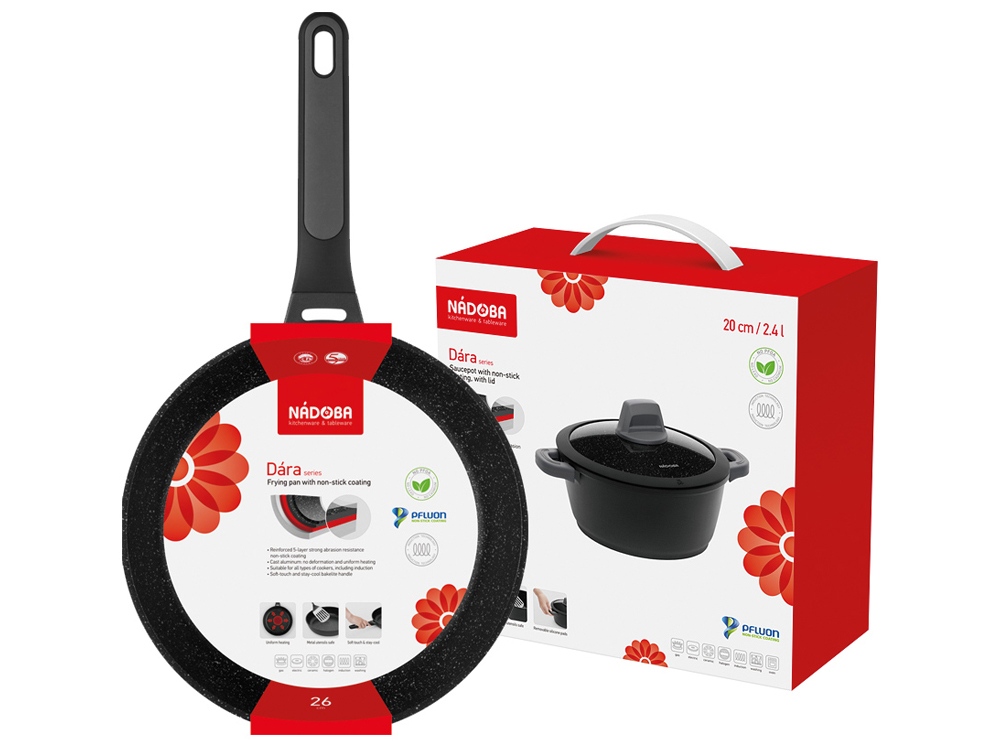 Сковорода блинная с антипригарным покрытием, 24 см, NADOBA, серия DARA-6