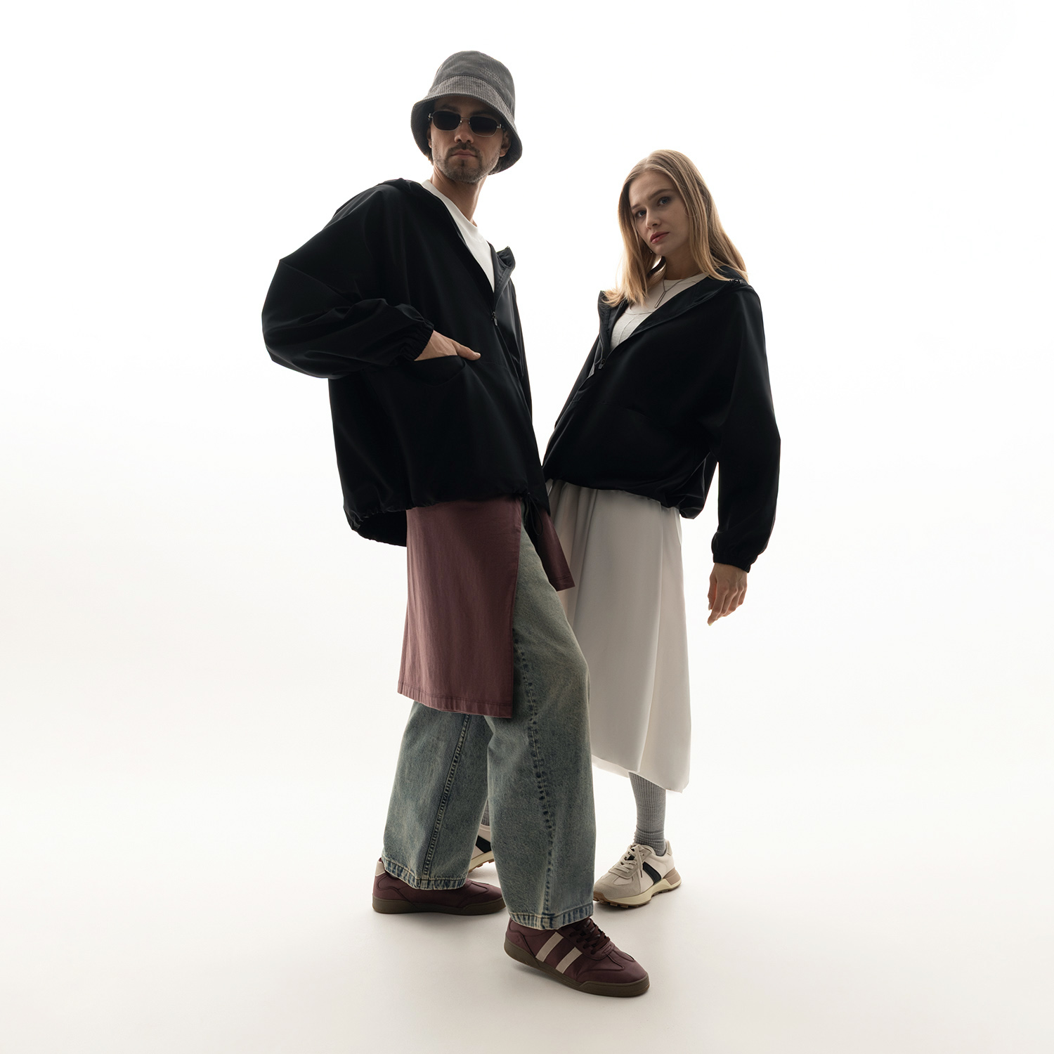 Ветровка (анорак) оверсайз унисекс RISSMAN, черная-13