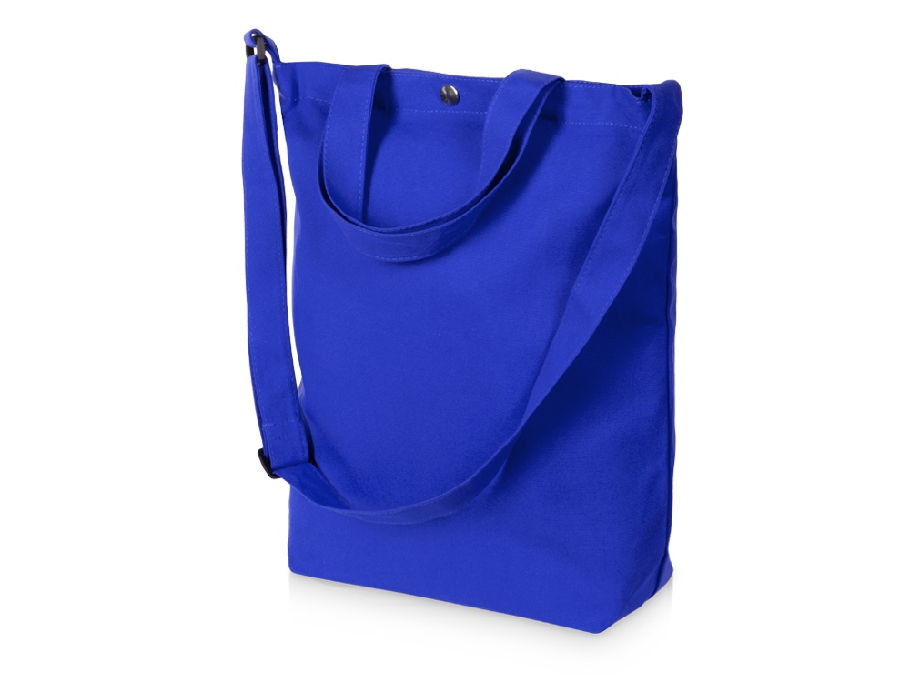 Сумка Helfer из хлопка на кнопке с регулирующейся лямкой, синий-1