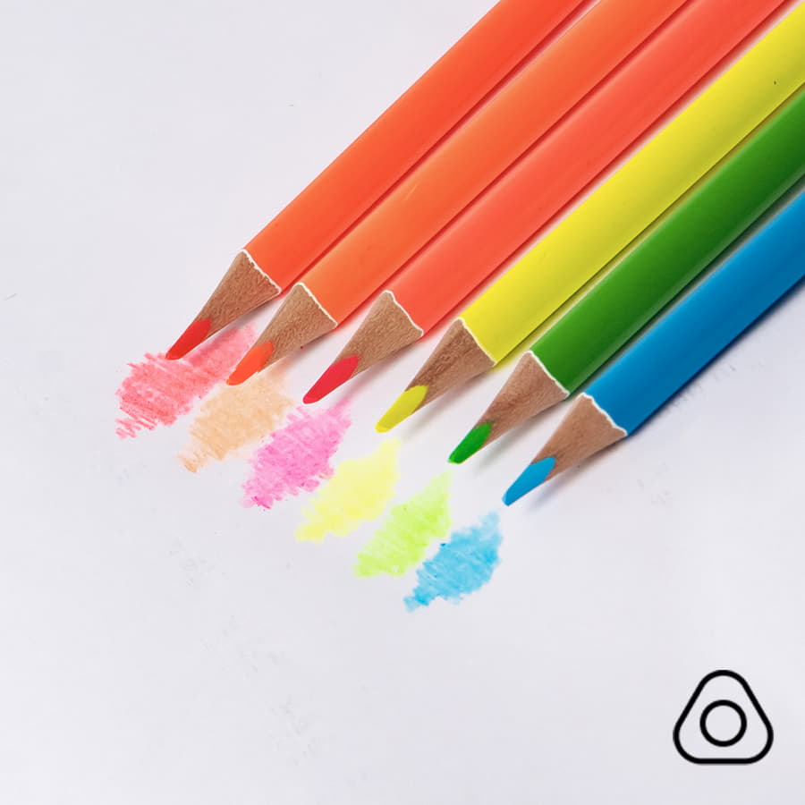 Цветные карандаши NEON, 6 цветов, бежевый-4