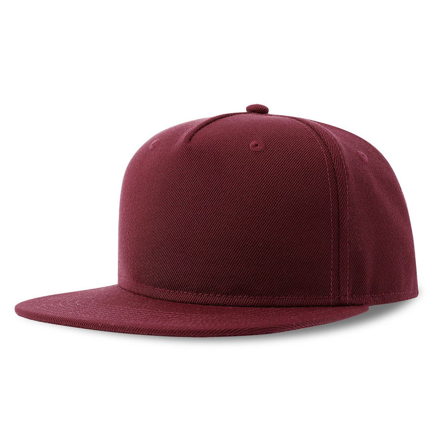 Бейсболка SNAP FIVE-S, 5 клиньев, пластиковая застежка, темно-красный-0