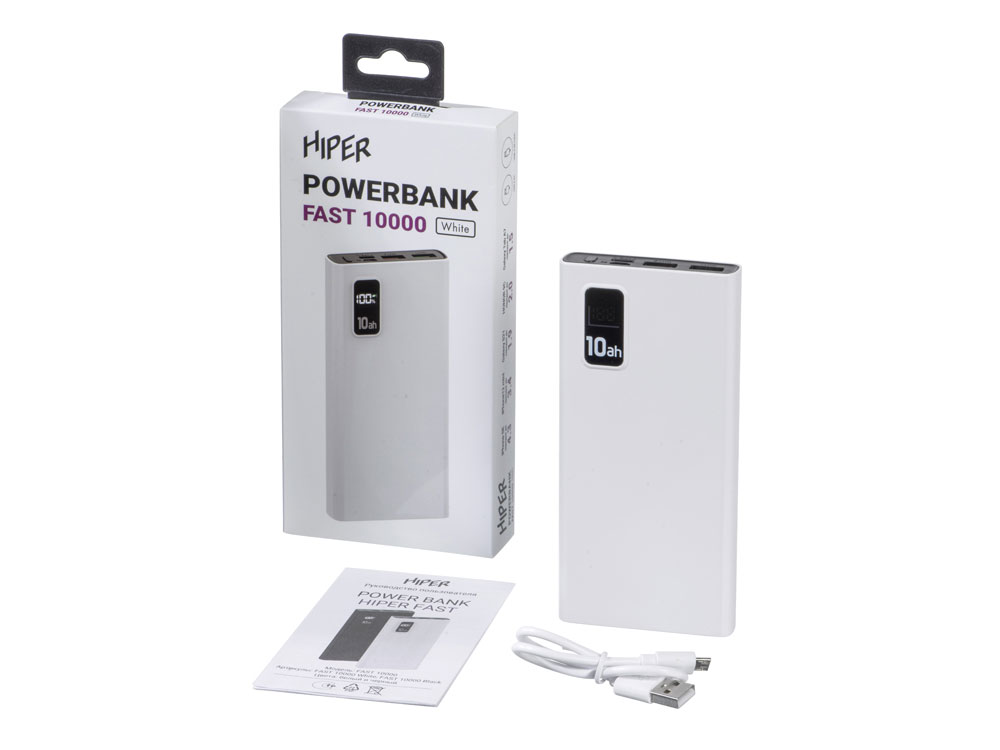 Портативный внешний аккумулятор FAST 10000 White-7