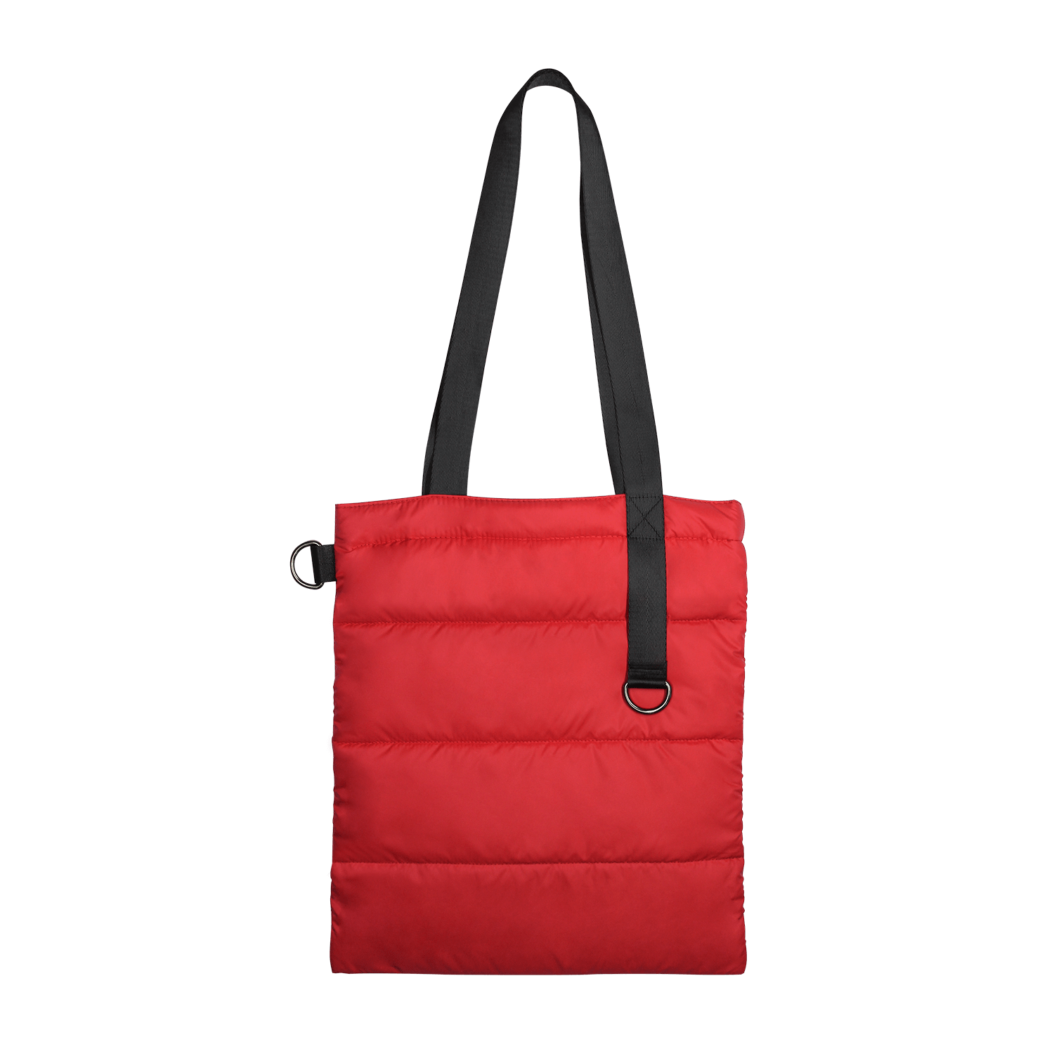 Шоппер Superbag Bubble, стёганый, с магнитной кнопкой (красный с чёрным)-1