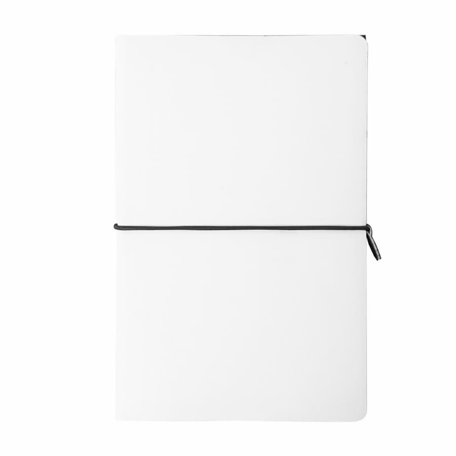 Бизнес-блокнот "Combi", 130*210 мм, бело-черный, кремовый форзац, гибкая обложка, в клетку/нелин, белый, черный-1